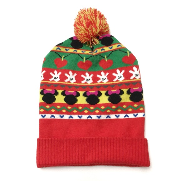 minnie mouse pom pom hat
